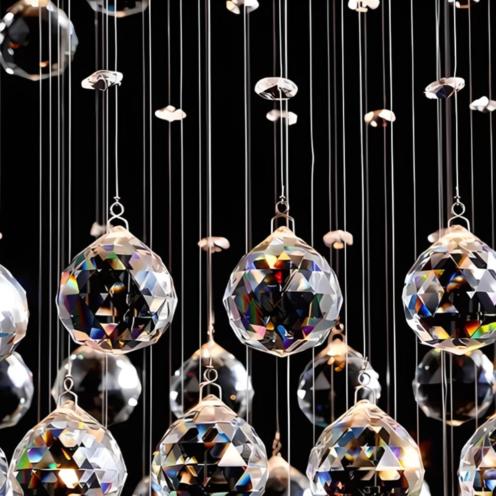 Boule de lustre en cristal K9 rouge/rose/noir/ambre, 15/20/30/40mm, pour suspendre des pendentifs de