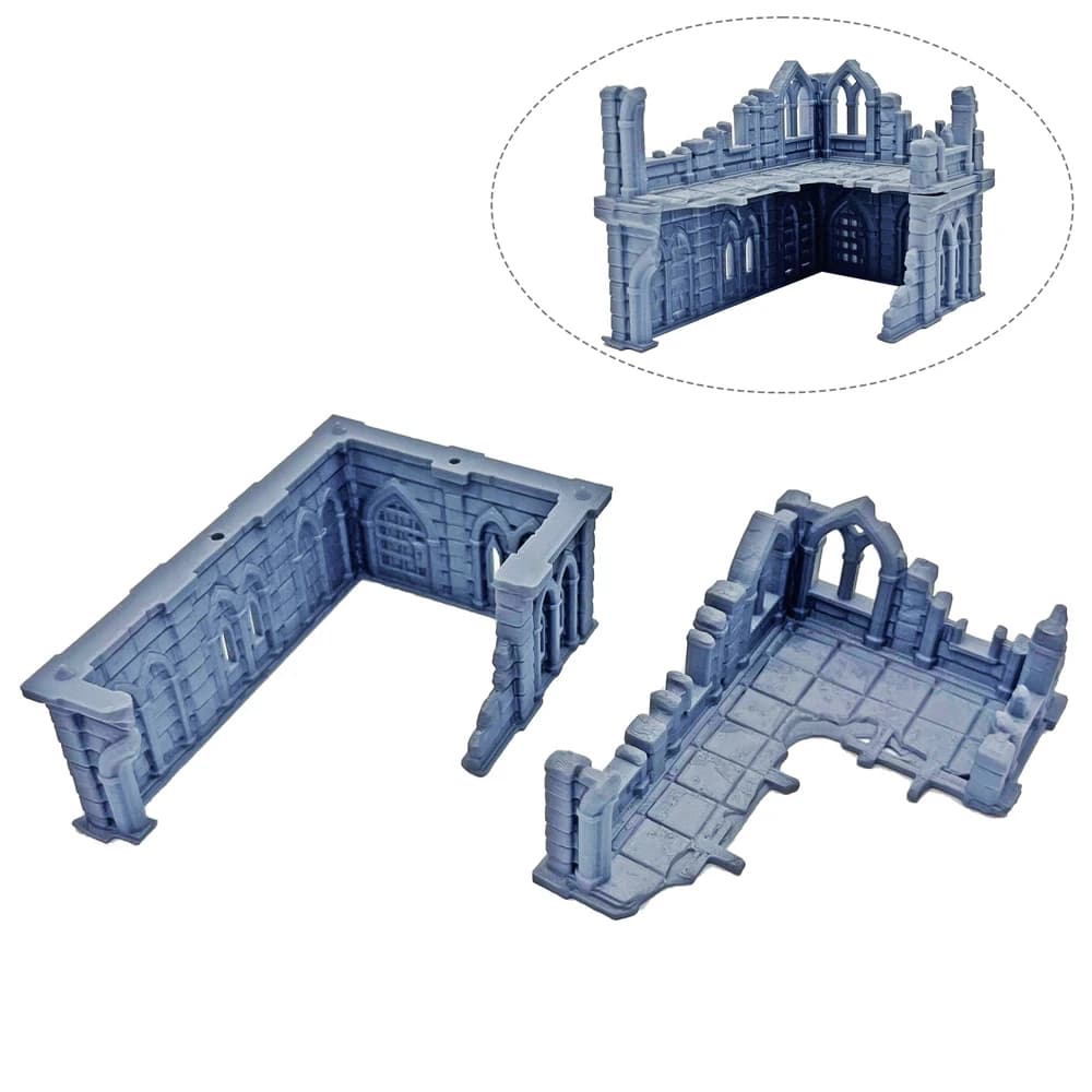 Maquette de maison détruite pour terrain de jeu de rôle DND/Wargames, imprimée en 3D, pour scénarios