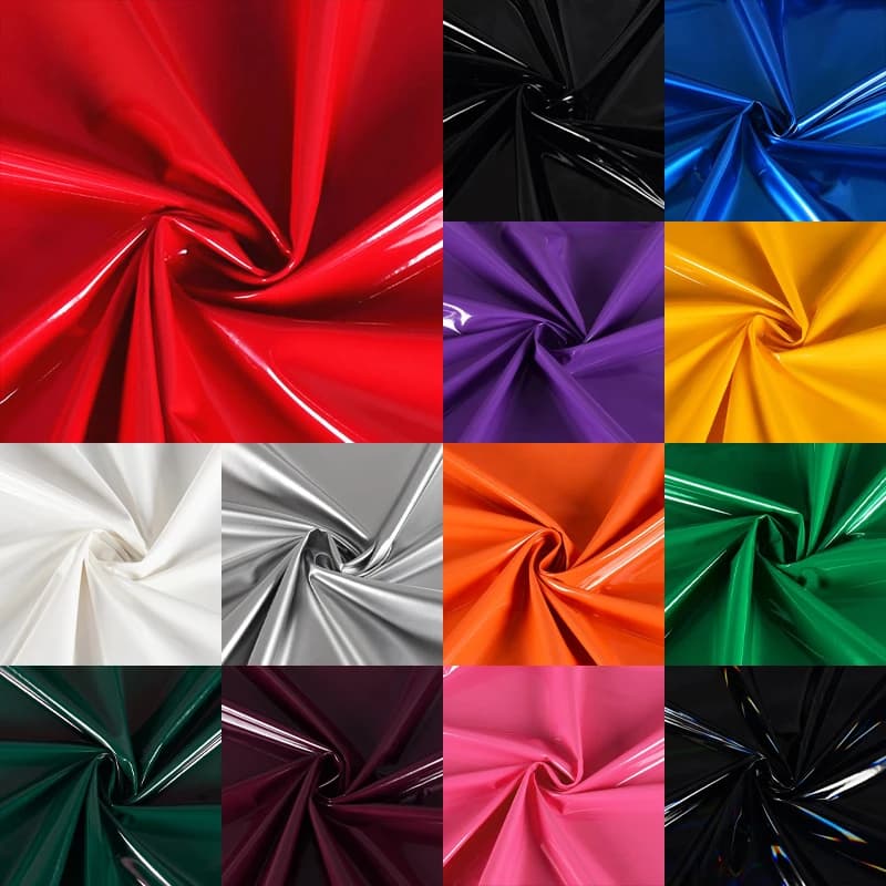 Tissu en cuir vinyle souple brillant 50x145cm, miroir Laser, Faux cuir PU, tissu PVC pour sac, robe,