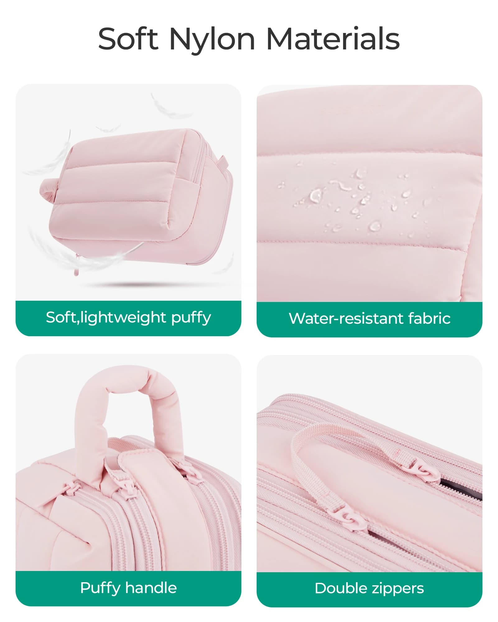 BAGSMART trousse de toilette de voyage sac cosmétique étanche pour femme sac de rangement de produit