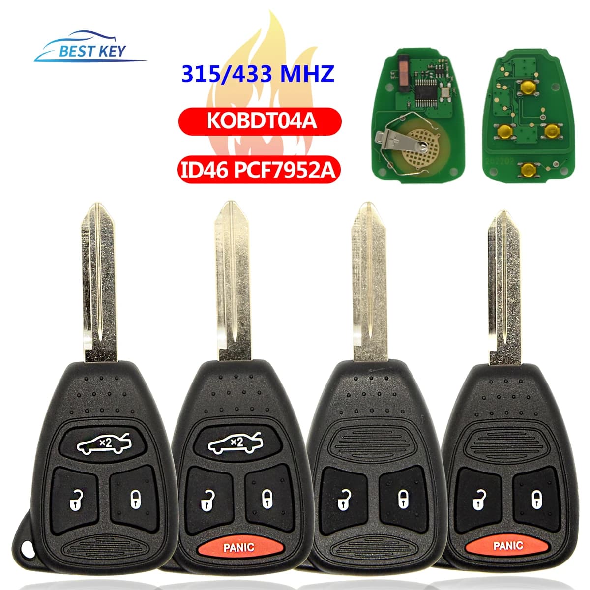 Meilleure clé clé de voiture à distance pour Dodge RAM JEEP Commander boussole Grand Cherokee Libert