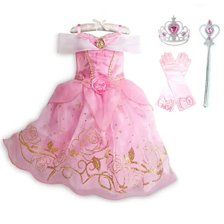 Costume de princesse pour enfants, robe fantaisie à fleurs, pour noël, anniversaire, carnaval, dégui