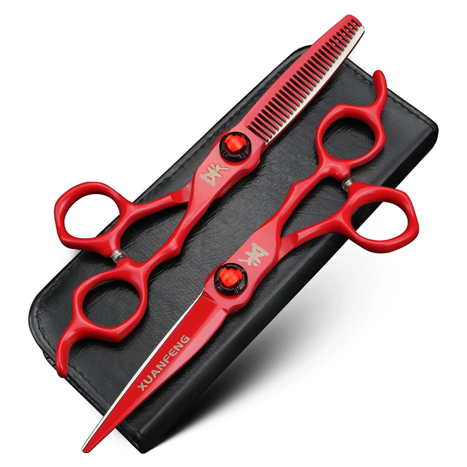 XUANFENG – ciseaux à cheveux rubis de 6 pouces, ciseaux de coupe et ciseaux amincissants entièrement