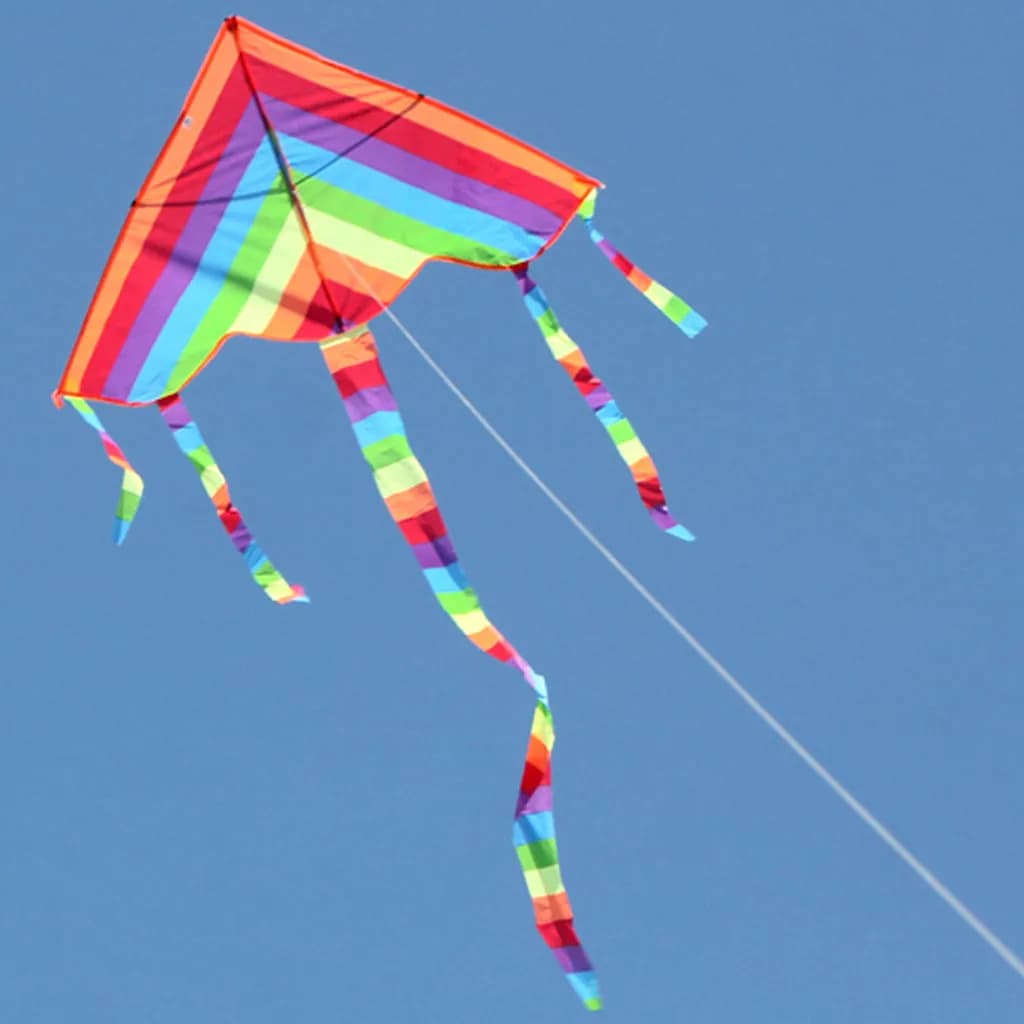 Easy Fly-Cerf-volant coloré arc-en-ciel pour enfants, sports de plein air, jouets de plage amusants 