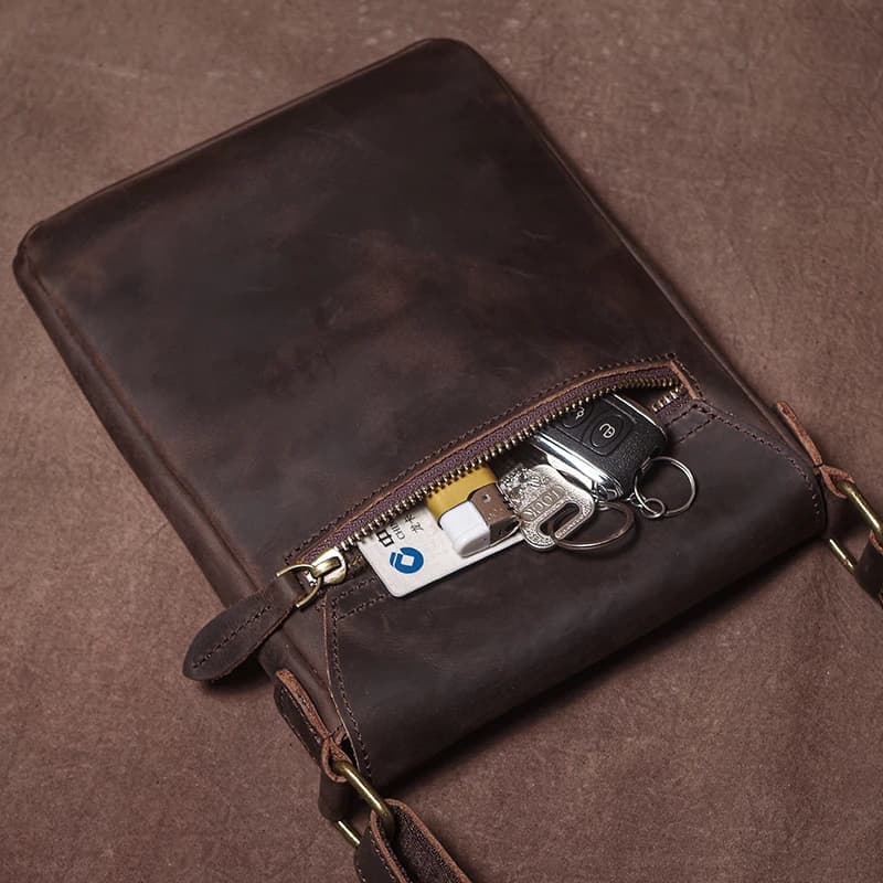 GURO-Sac à Bandoulière en Cuir group pour Homme, Haute Qualité, Élingue, Cheval, Peau de Vache, Mess