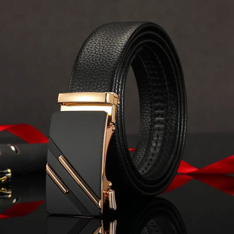 Ceinture en cuir pour hommes, métal, structure automatique, marque de luxe, design de mode d'affaire