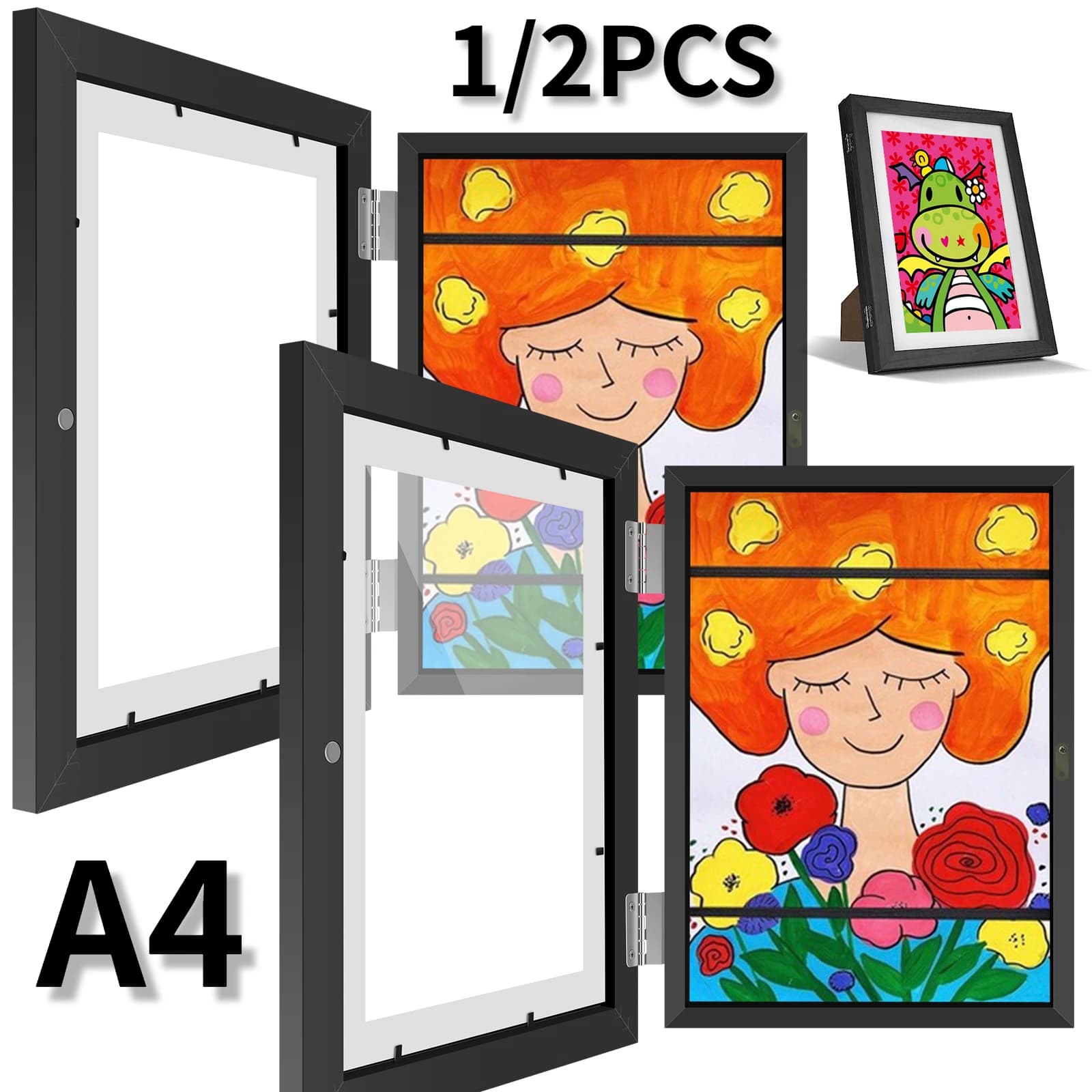 Cadres artistiques pour enfants, cadre magnétique ouvert sur le devant, modifiable, pour affiche, Ph