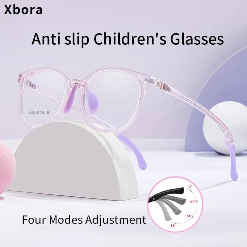 Xbora – lunettes TR90 pour garçons et filles, monture ovale, branches confortables, Anti-lumière ble
