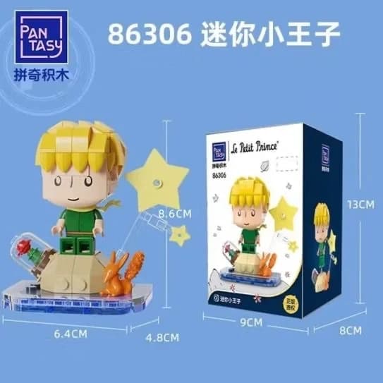 Blocs de construction MOC Rose éternel petit Prince, jouet d'assemblage de scène de rêve de dessin a