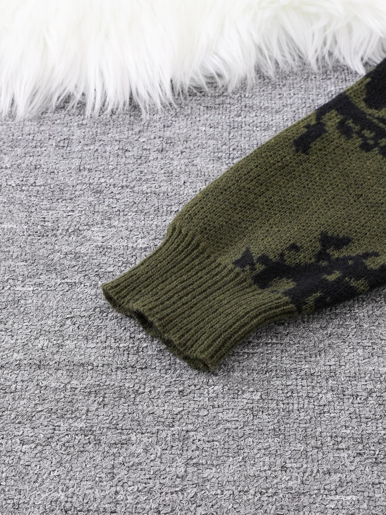 Nouveau populaire automne et hiver oeil abstrait motif Jacquard pull pull décontracté col rond trico