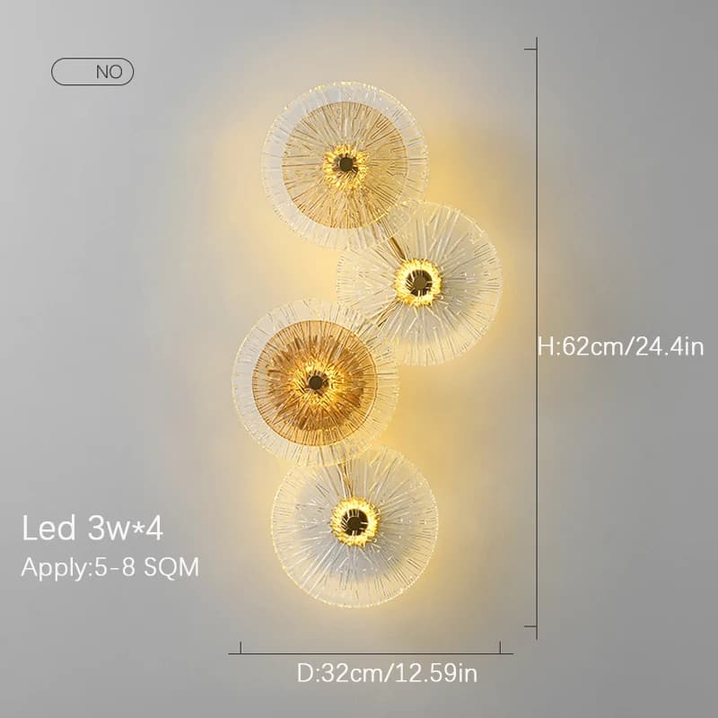 Applique Murale LED Ronde en Verre au Design Nordique Moderne, Luminaire Décoratif d'Nik, Idéal pour