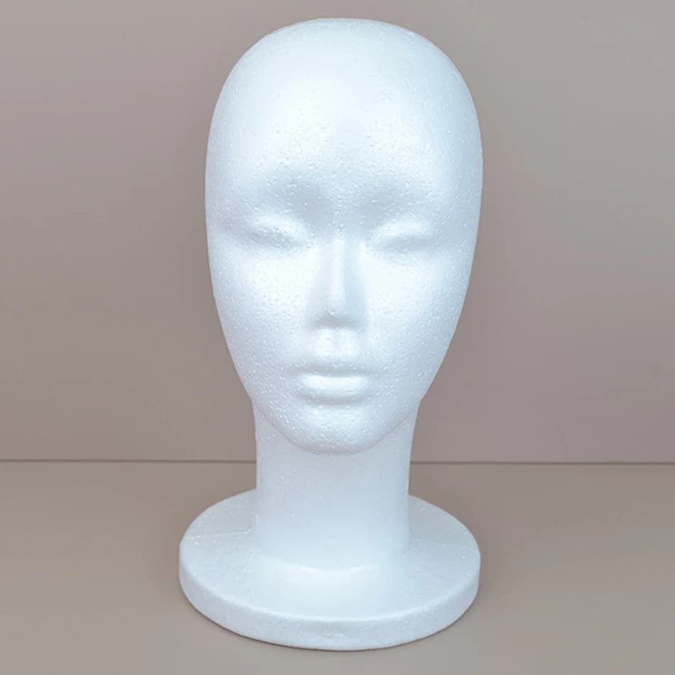 Tête de Mannequin femme, chapeau en mousse de polystyrène, présentoir de lunettes, présentoir de per
