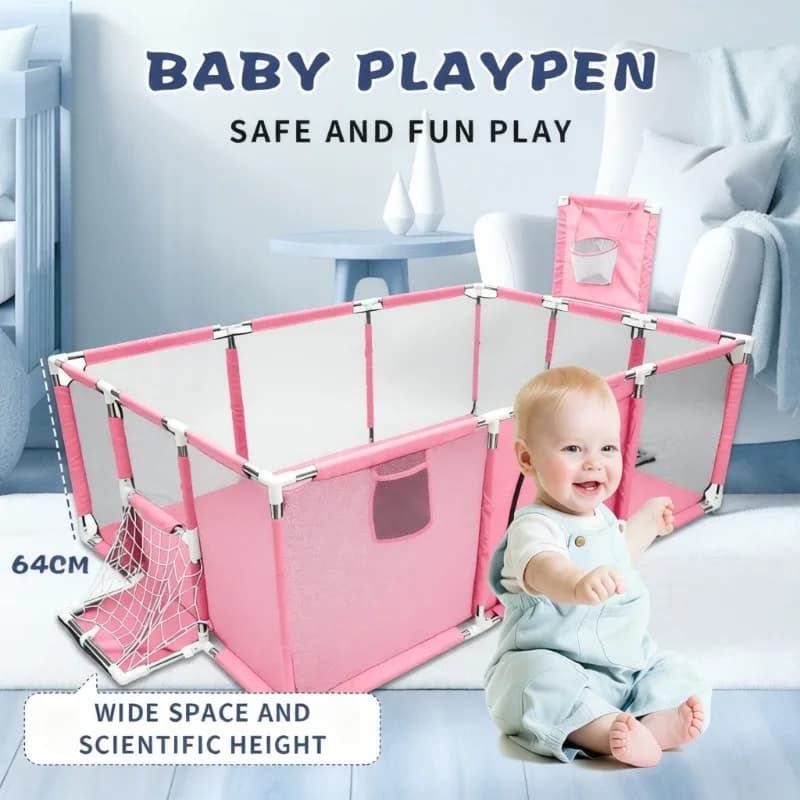 IMBABY Grand parc pour 0 à 6 ans – Jardin de jeu de sécurité intérieure/extérieure avec rembourrage 