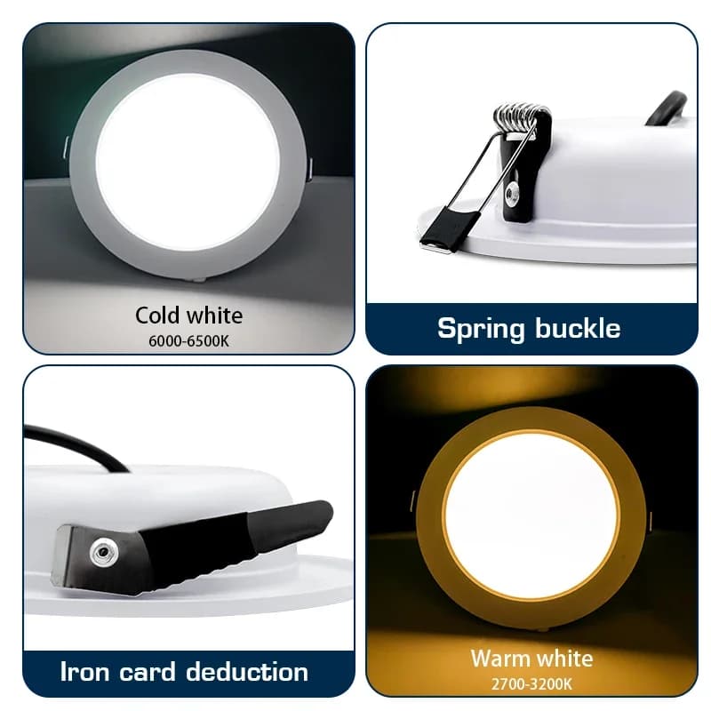 Led Downlight encastré rond plafonniers DC 12V 24V AC110V 220V 5W 9W 12W 15W 18W projecteur pour la 
