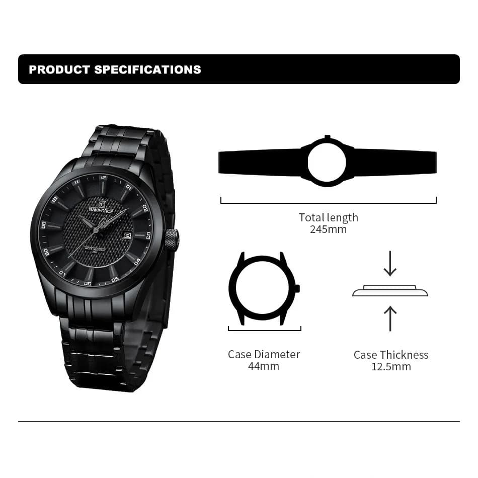 Top marque NAVIFORCE montre pour hommes étanche Quartz affaires décontracté bracelets en acier inoxy