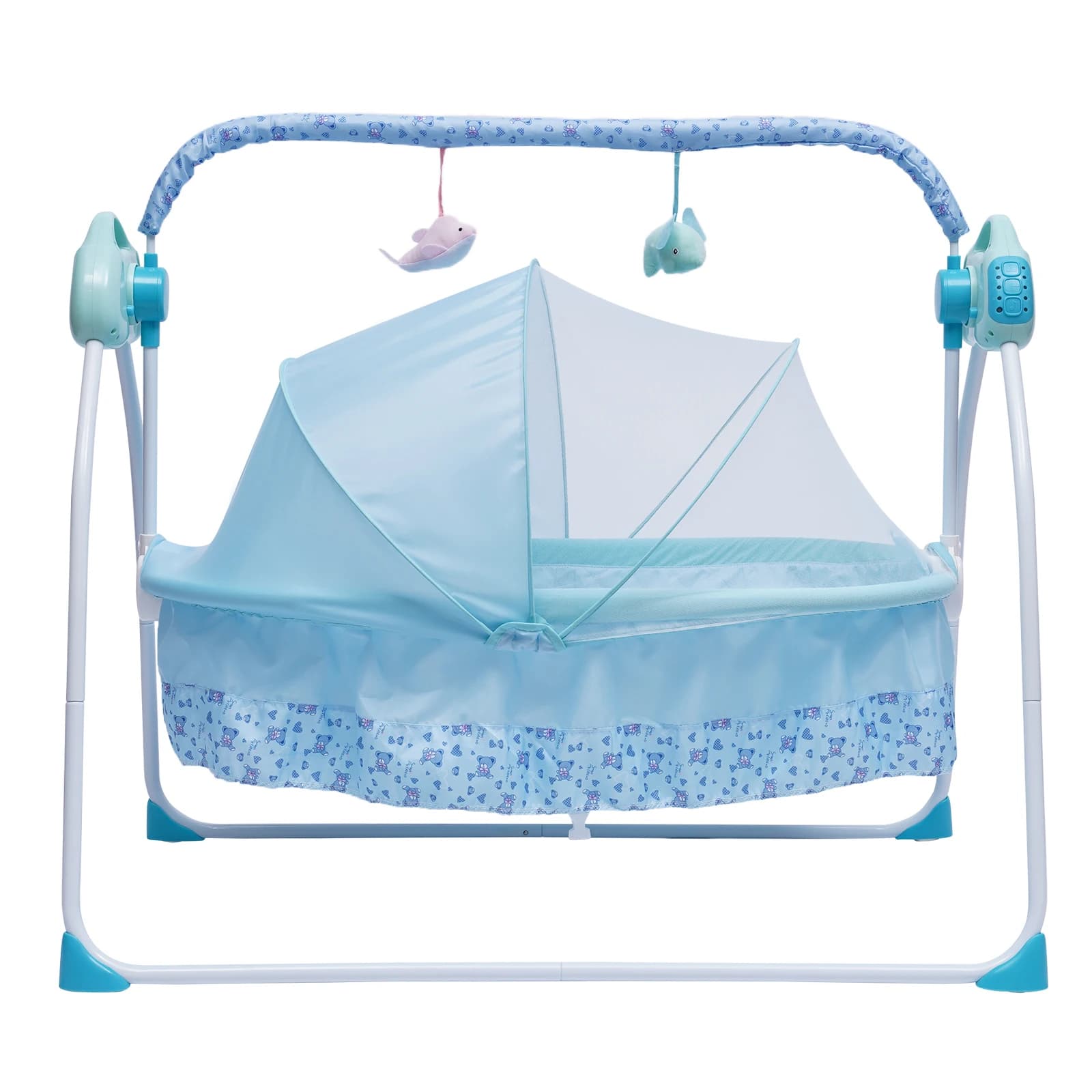 Berceau Électrique à Bascule existent pour Bébé, Lit de Couchage pour Nourrisson, Kit Minuterie, Mus