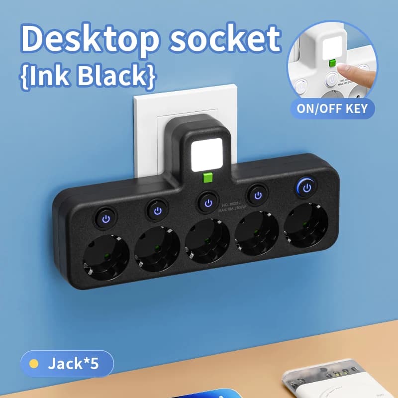 Prise ue 5 prises prise électrique sans rallonge avec ou sans cela Ports USB type-c deux spécificati