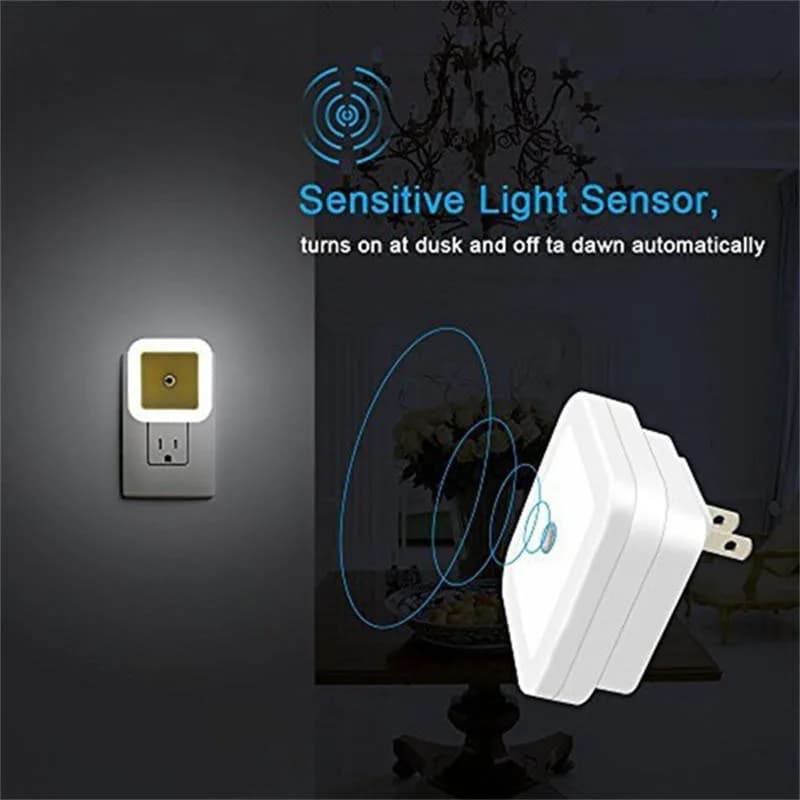 Veilleuse LED sans fil Mini mur mignon Plug-in capteur automatique lampe de chevet pour chambre cham