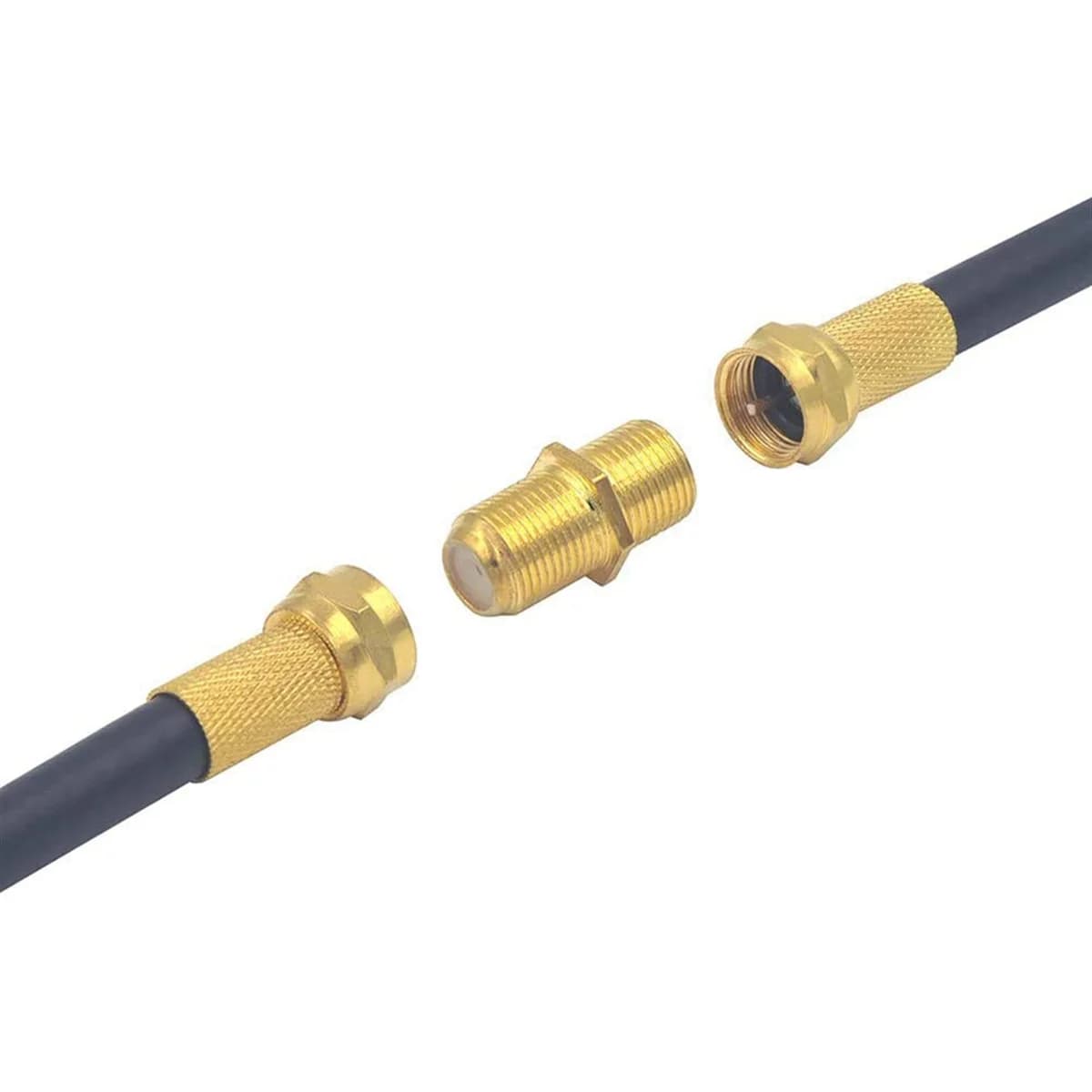 Connecteur de câble coaxial plaqué or RG6 type F, adaptateur femelle à femelle, rallonge de câble co