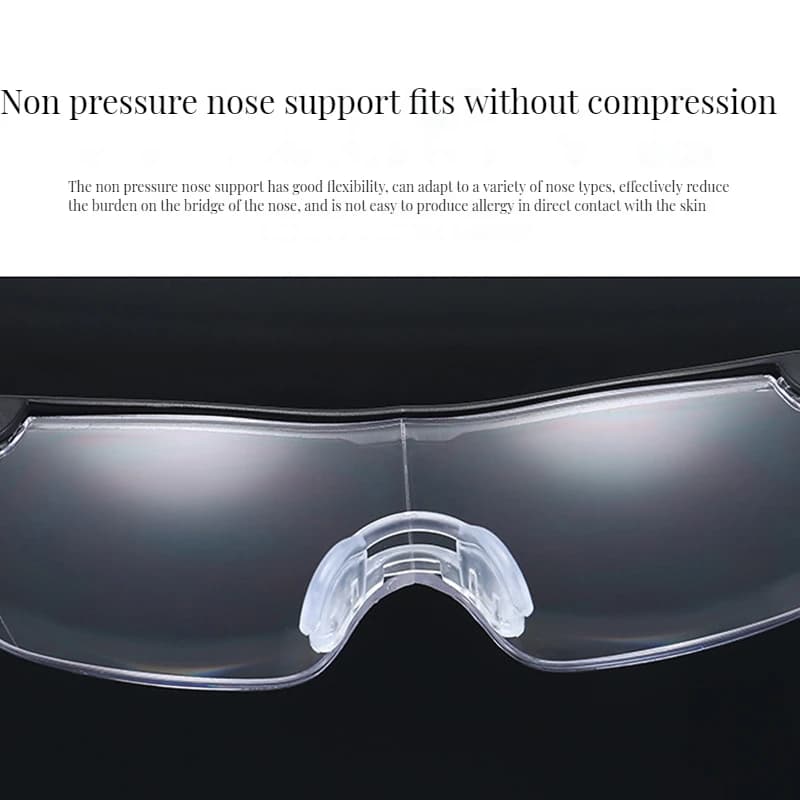 Loupe de lecture 2,5x, loupe Portable, bandeau, lentille acrylique avec lumière 2Led pour réparation