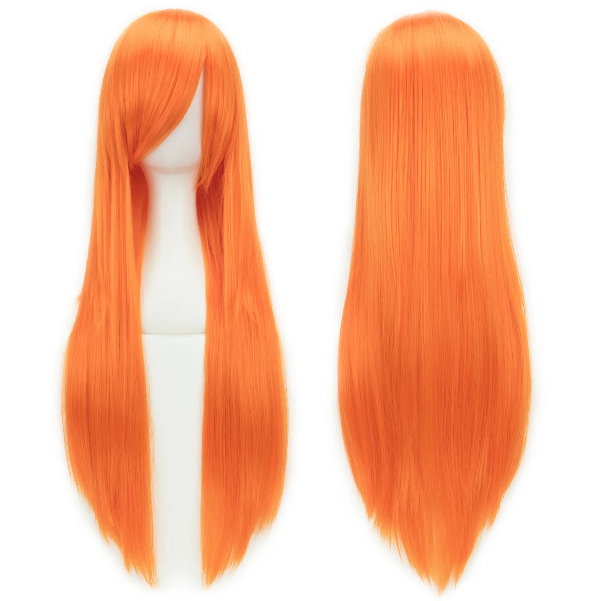 Soowee cheveux synthétiques longs blanc violet Cosplay perruques fête cheveux noirs perruque droite 