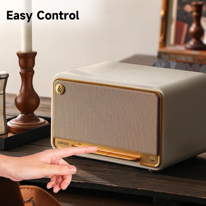 Edifier D32 Enceinte de table sans fil, enceintes Bluetooth rétro, codecs LDAC haute résolution, ent