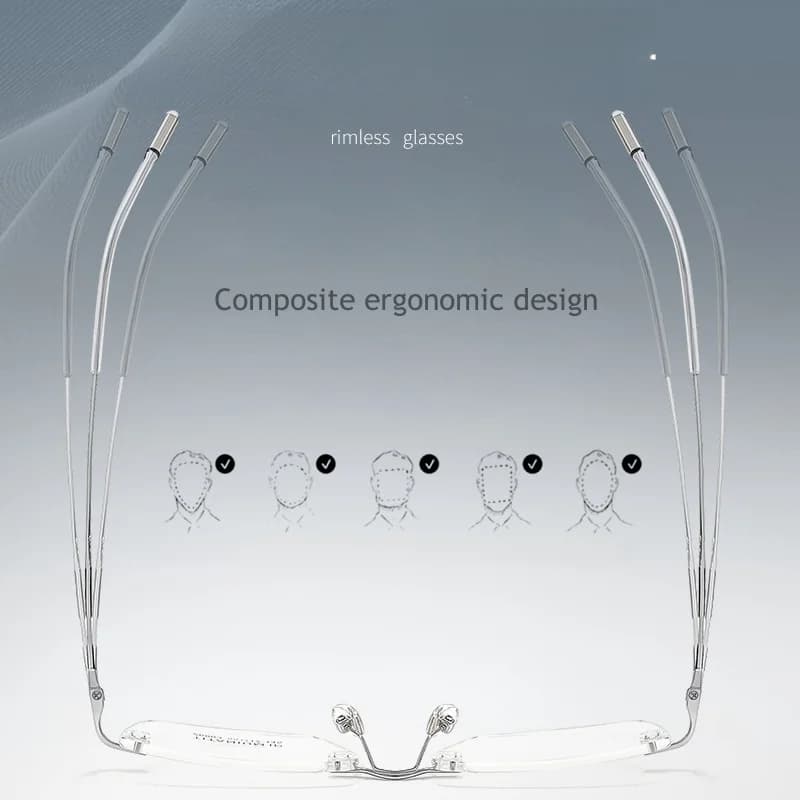 F · DRACON lunettes sans cadre en titane pur lunettes carrées simples et rétro pour hommes monture o