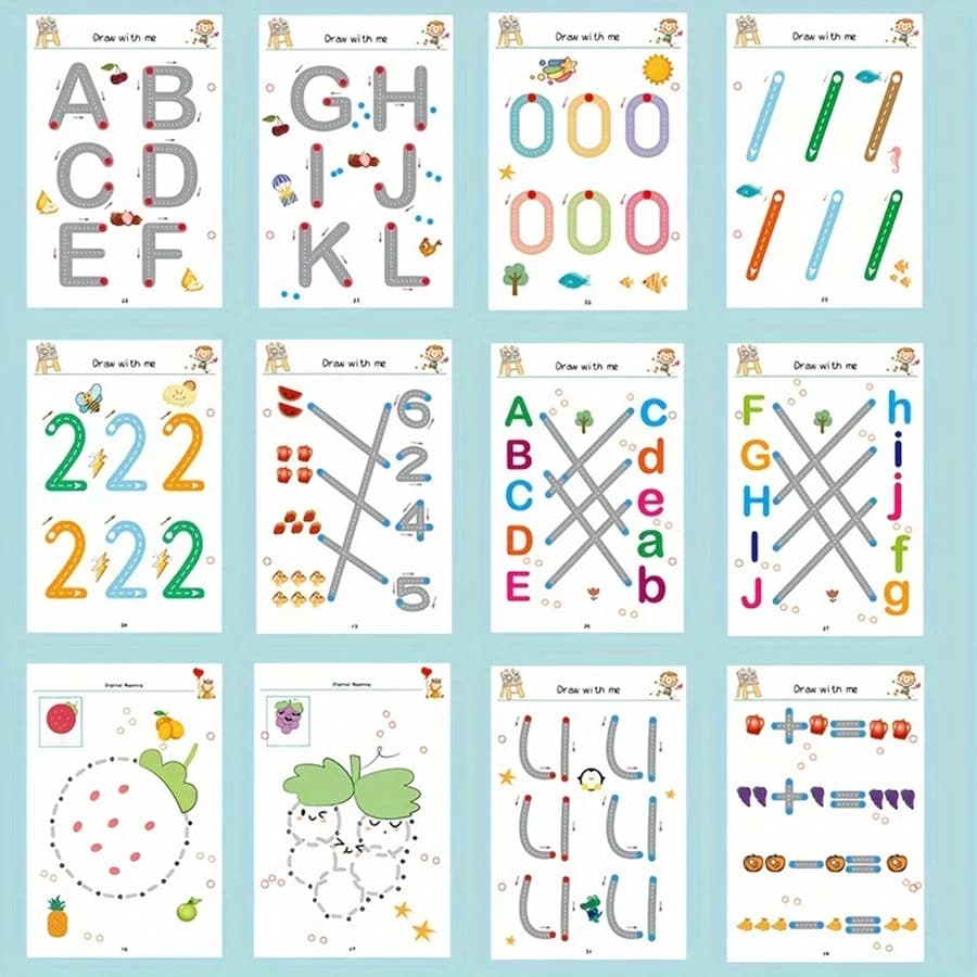 Cahier d'exercices de formation de contrôle de stylo pour tout-petits, cahier de pratique de traçage