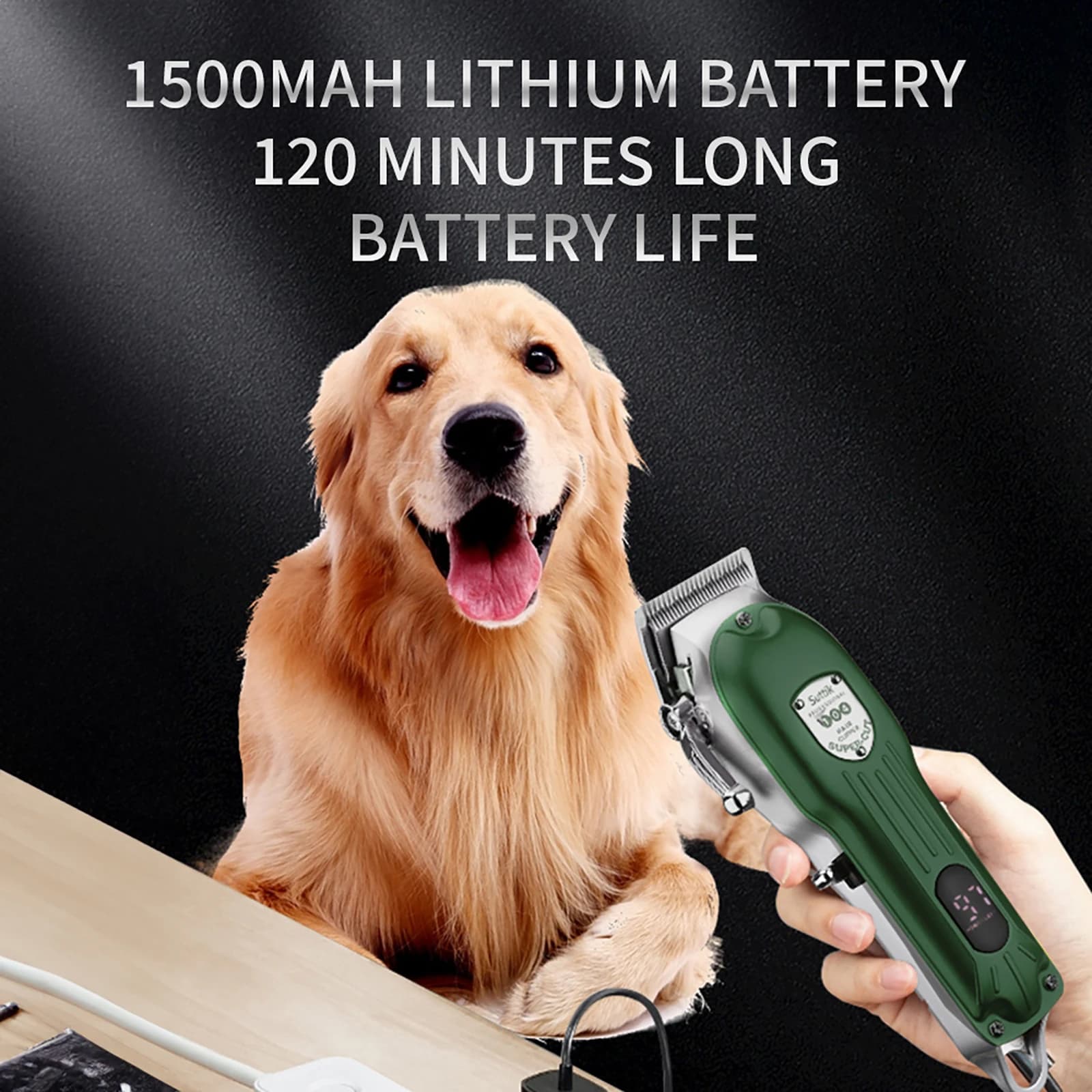 Tondeuse professionnelle pour chien, tout en métal, Rechargeable, pour animaux de compagnie, rasoir 