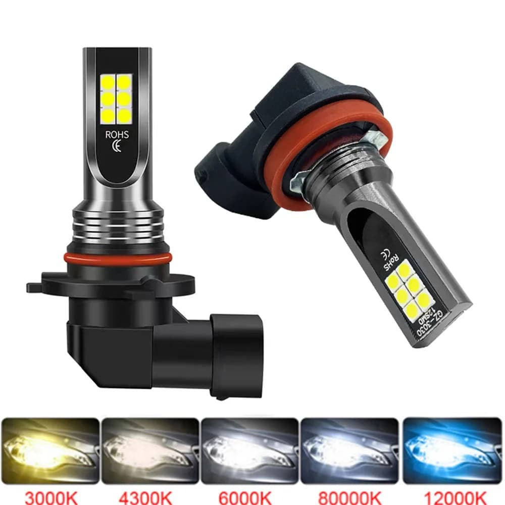 Ampoule LED H8 H11 H16 JP 9005 HB3 9006 HB4, 2 pièces, phare anti-brouillard de voiture, feux de jou
