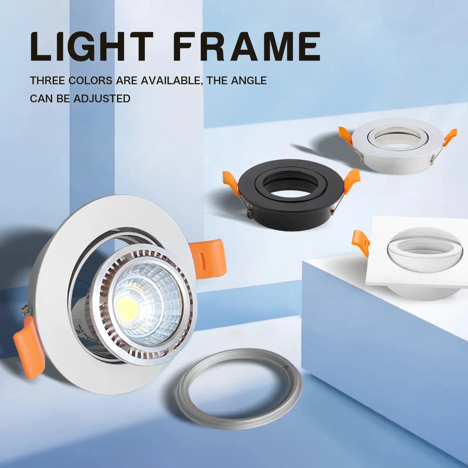 Moderne en aluminium rond GU10 MR16 réglable Spot luminaire LED Downlight plafond Spot cadre intérie