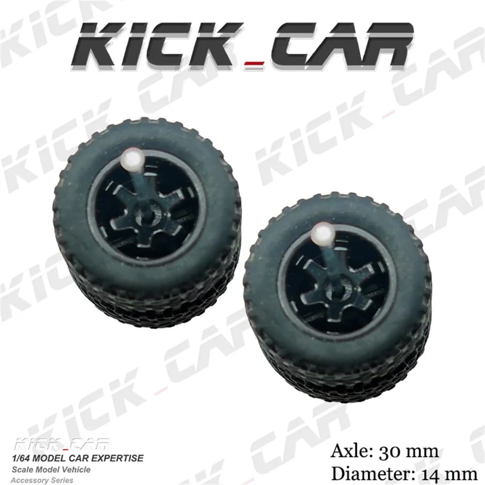 KICARMOD Pneus en caoutchouc et roues de voiture en métal moulé sous pression 1/64 pour véhicules to