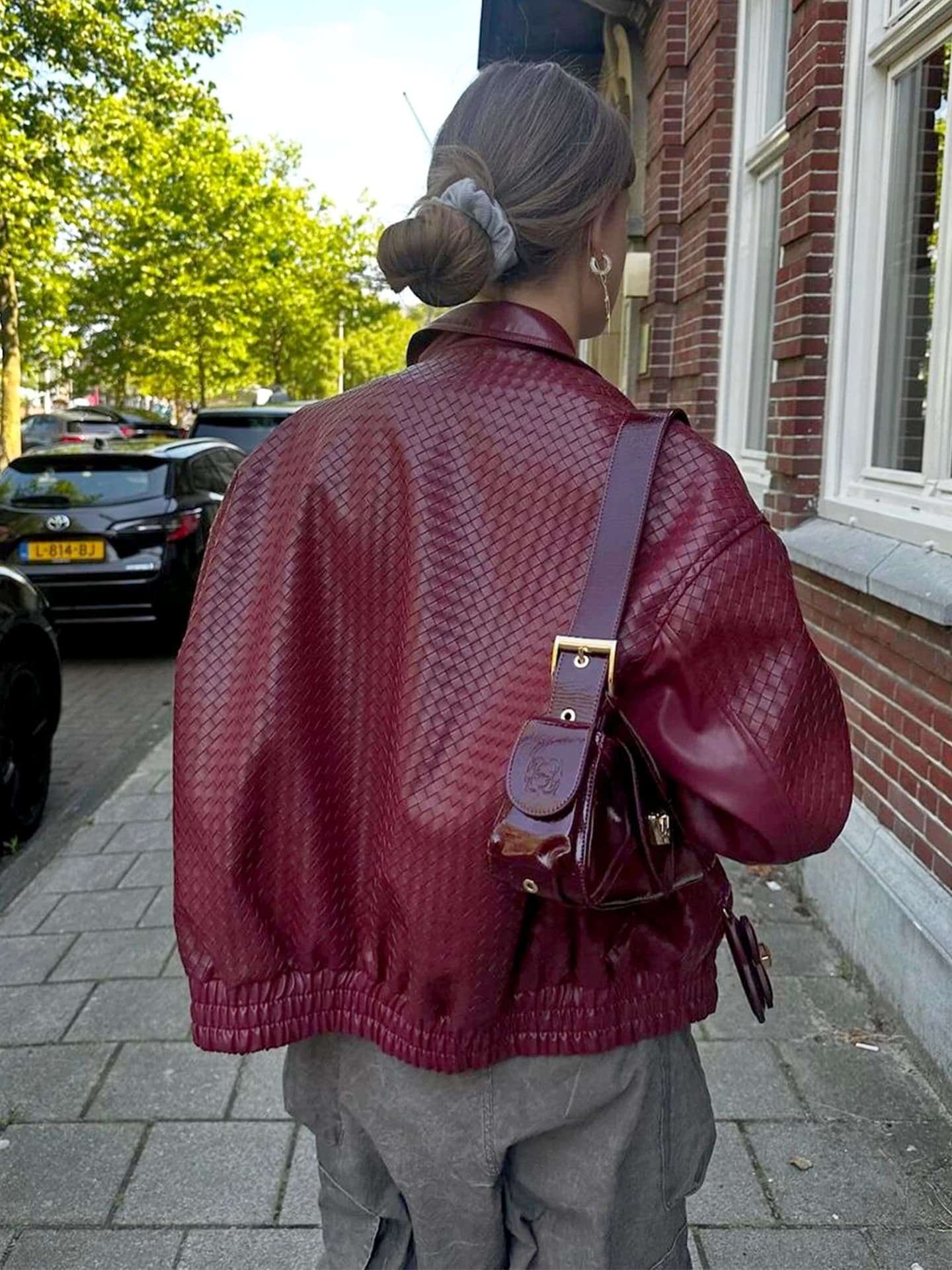 Dulzura 2025 automne mode décontracté col rabattu fermeture éclair manches longues mince tissé veste