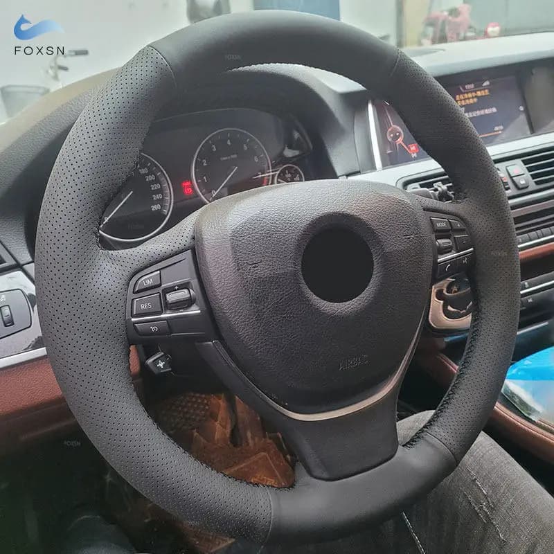 Juste de Volant Tressée en Cuir Microcarence Perforé, pour BMW Série 5 6 7 F10 F07 F06 F12 F13 F01 F