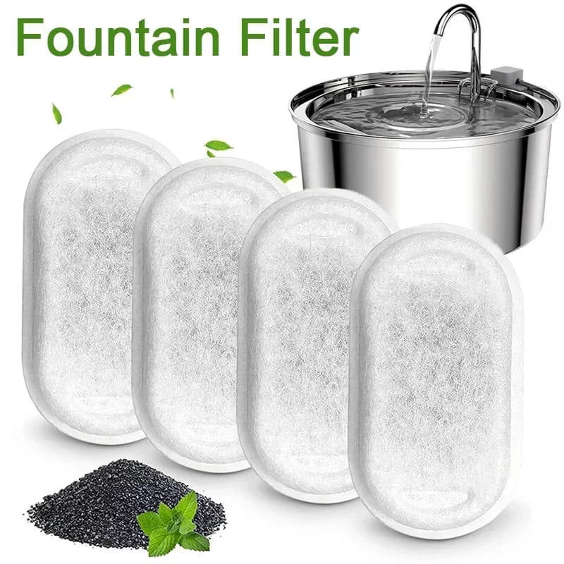 16 ensembles de filtres de fontaine à eau pour chat, pour 108Oz/3,2l et 67Oz/2L, débit d'eau réglabl