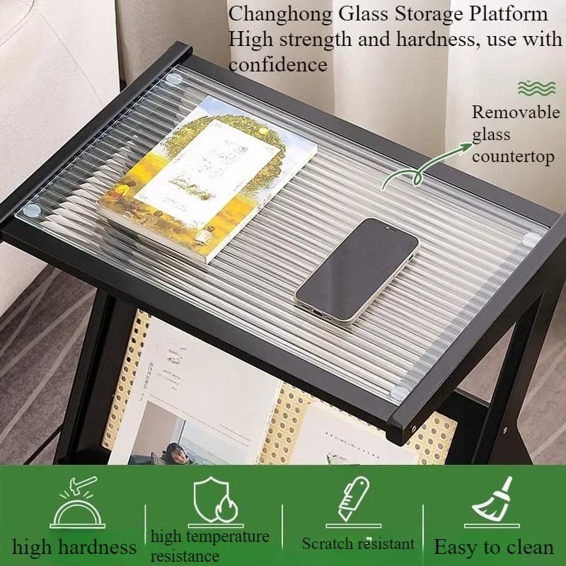 Petite table basse légère et luxueuse en verre pour la maison, table d'appoint simple et élégante