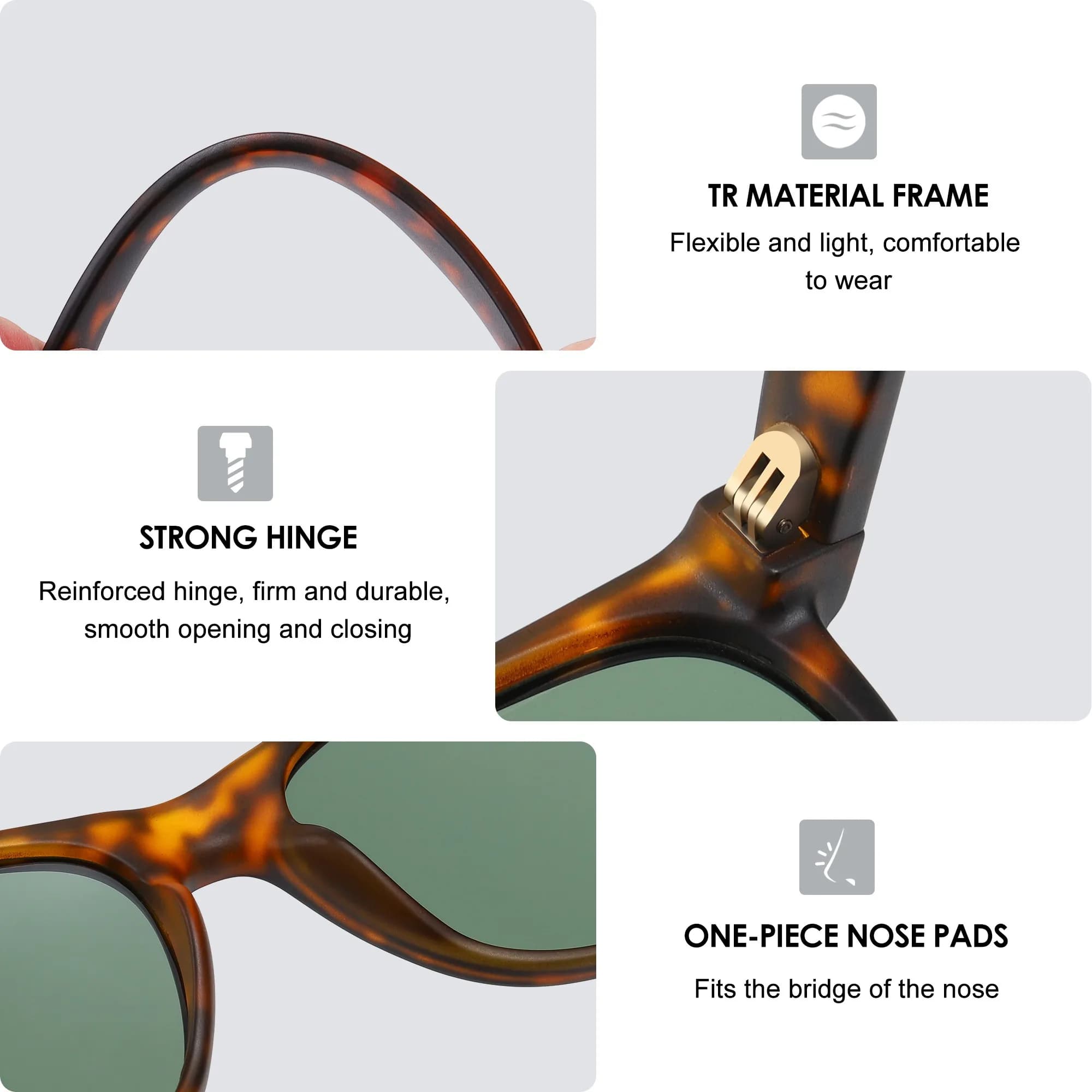 AOFLY-Lunettes de soleil polarisées classiques pour hommes et femmes, TR90, monture légère et flexib