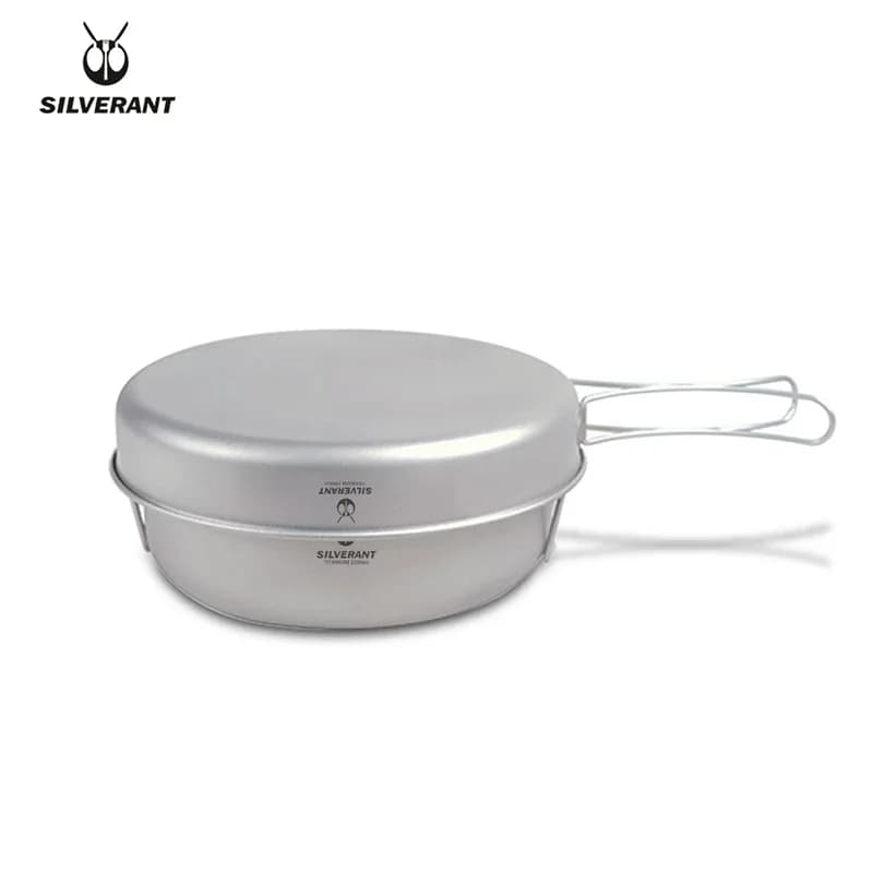 Ensemble de casseroles et poêles à frire en titane, grande batterie de cuisine de camping en plein a