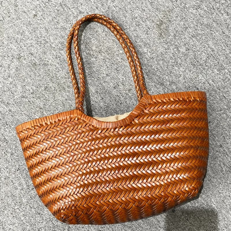 Sacs fourre-tout en cuir véritable tissés à la main pour femmes sacs à main et sacs à main de créate