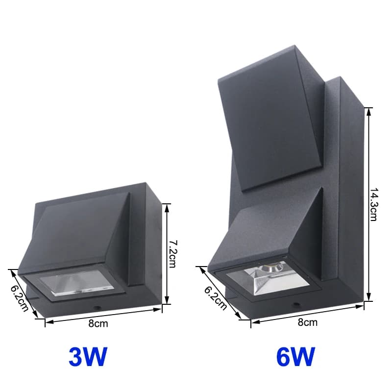 Mur LED lampe 3W 6W AC86-265V intérieur chambre salon escaliers couloir applique murale extérieure é