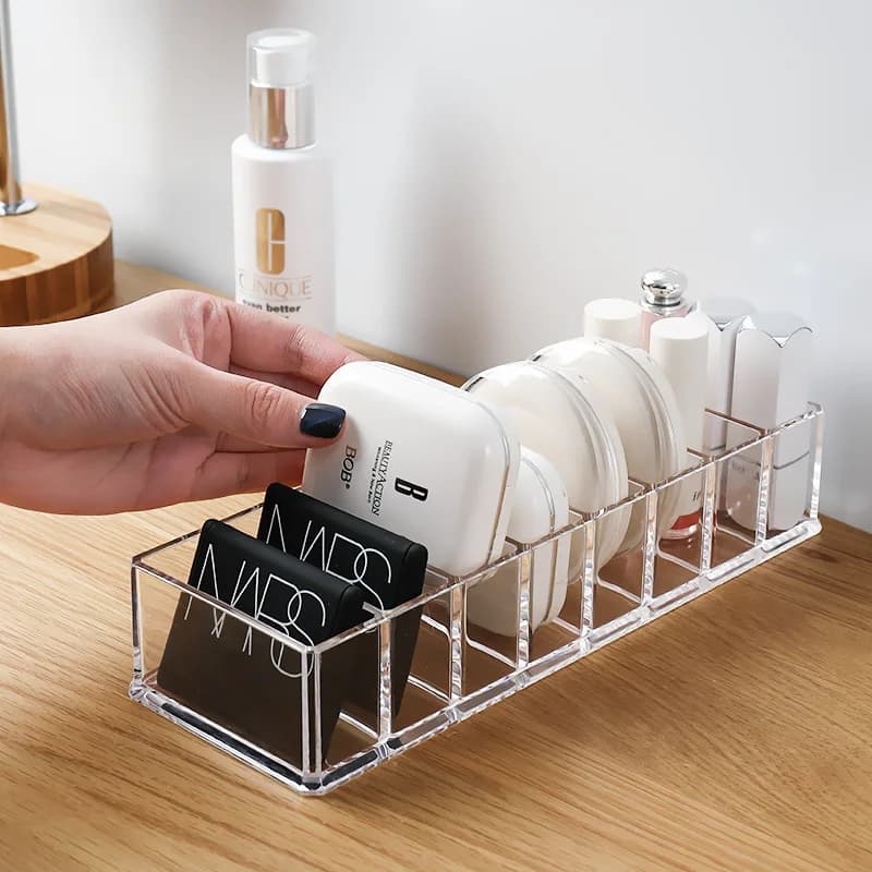 Boîte de rangement transparente en acrylique pour cosmétiques, porte-maquillage, organisateur de maq