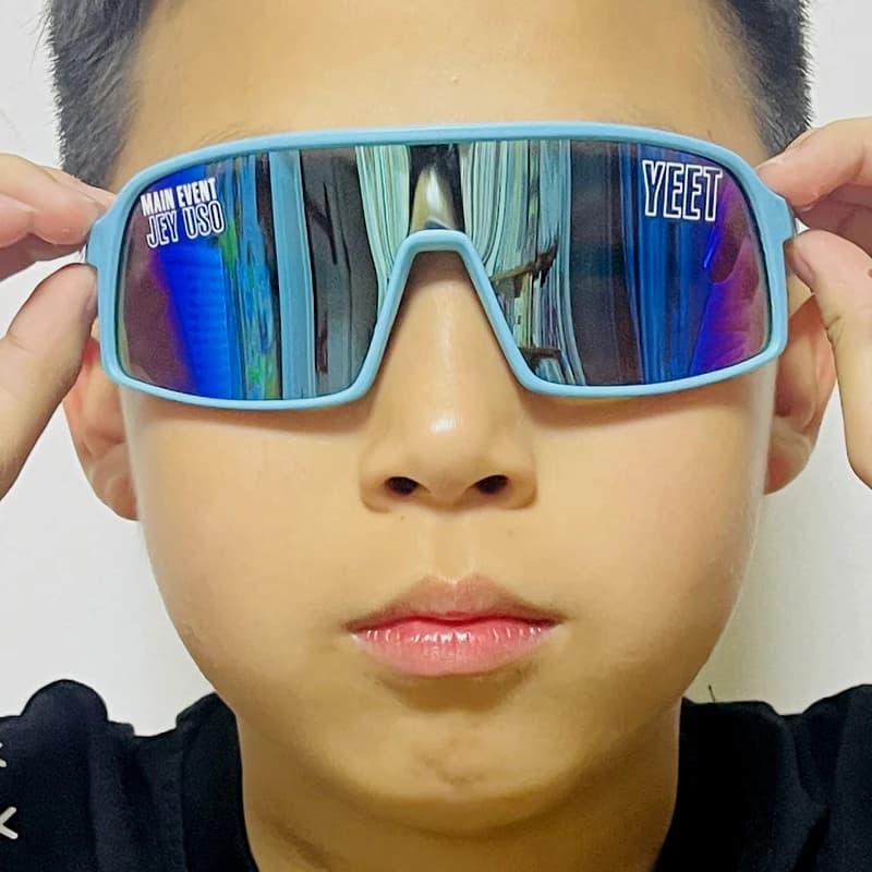 Lunettes de soleil sport Jey Uso YEET bleu-vert, lunettes de spectacle, pour adultes et enfants, cos
