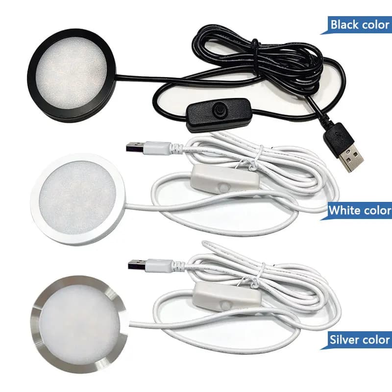 Projecteur LED USB 5V, Mini lampe d'armoire Ultra-mince avec interrupteur 3w 5w 7w, affichage de bij