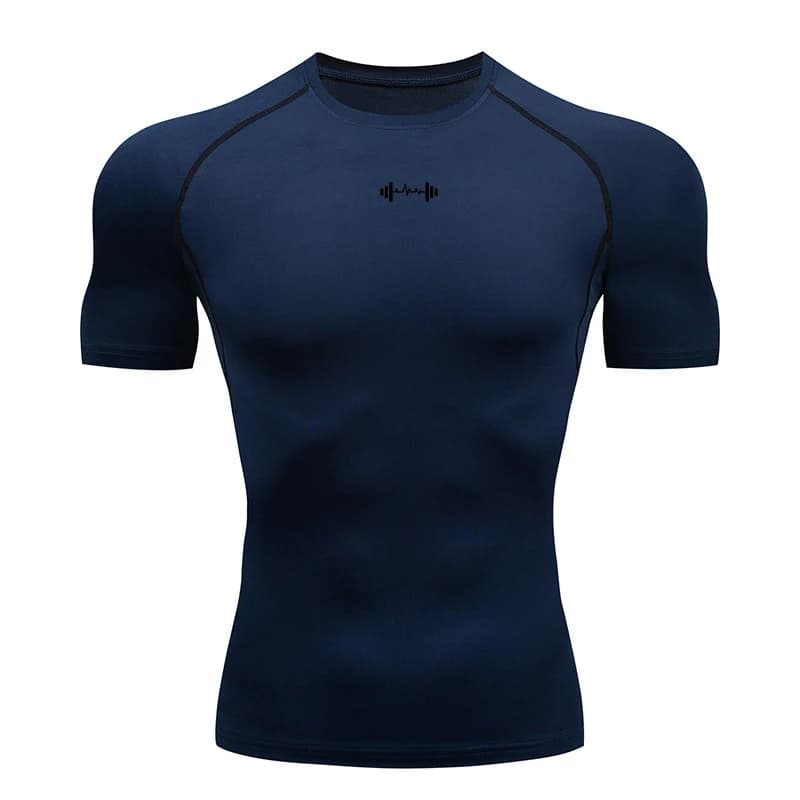 T-shirt de compression pour homme à manches courtes, absorbant, pour le sport, la gym, le fitness, l