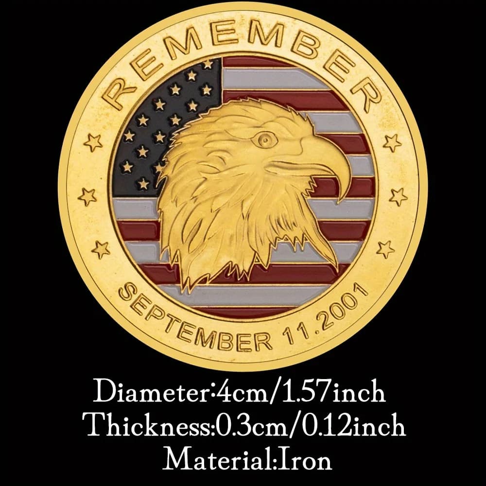 Remember Sept.11 2001 pièce de souvenir pièce commémorative plaquée or motif d'aigle pièce de défi à