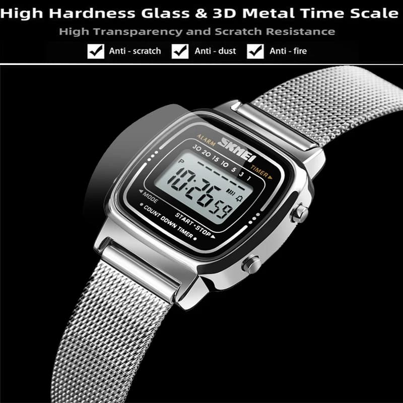 Skmei femmes Bracelet robe montres marque de luxe Bracelet en acier inoxydable mode étanche numériqu