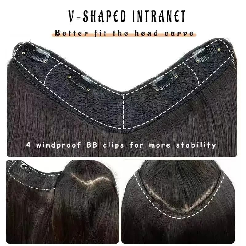 22/24 pouces synthétique en forme de V couches 4 Clips longue Extension de cheveux raides mode posti