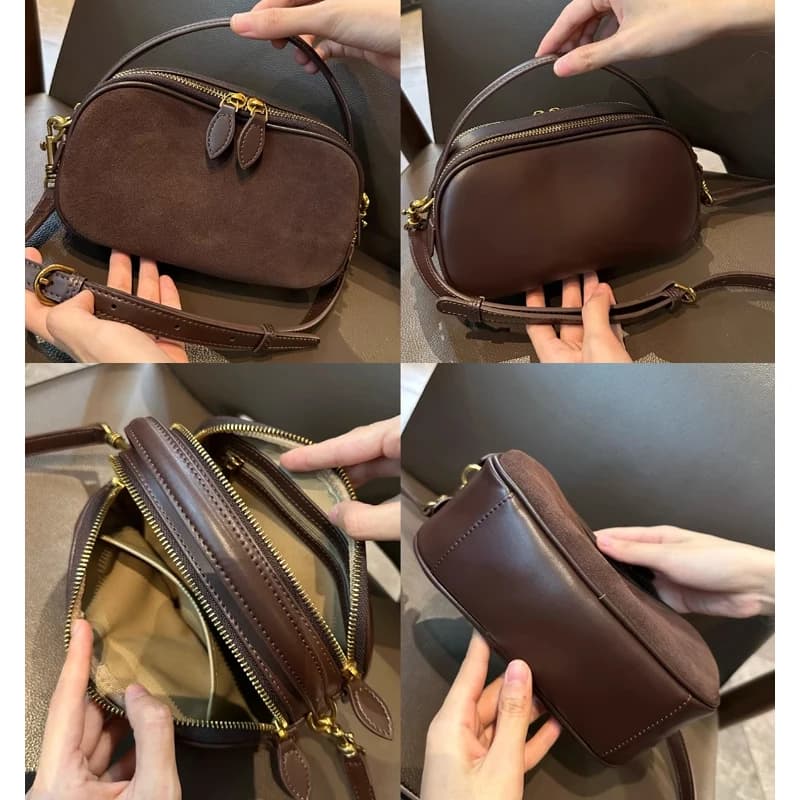 Sac à main en cuir de vachette véritable pour femme, sac à bandoulière pour femme, haute qualité, de