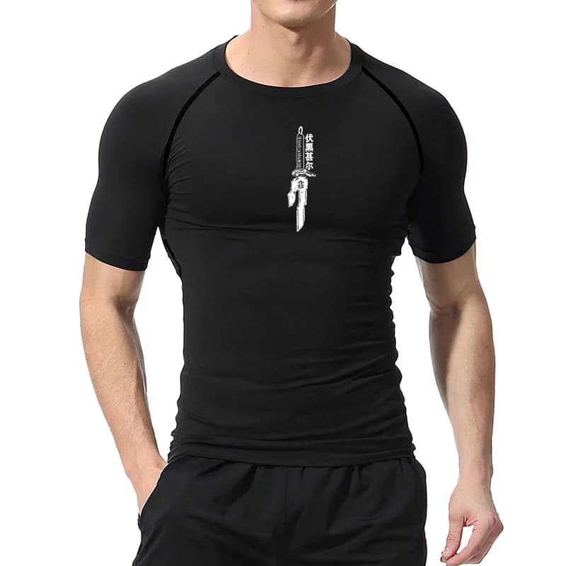 Chemises de Compression graphiques Anime pour hommes, t-shirts athlétiques à séchage rapide, hauts d