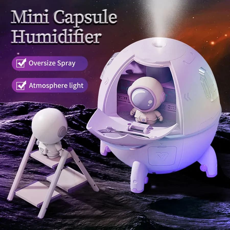 Humidificateur d'air à Capsule spatiale de 220mL, prise USB, diffuseur d'eau d'aromathérapie à brume